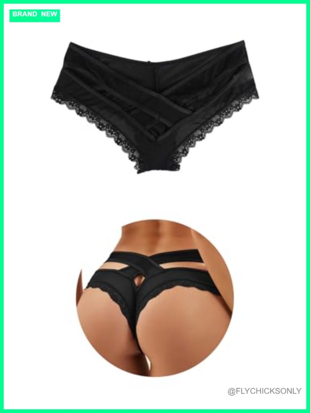 Women's Sexy Cheeky Lace Thongs Crisscross Strappy Panties